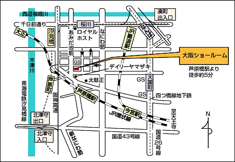 大阪ショールーム地図