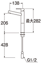 水栓k4750のサイズ