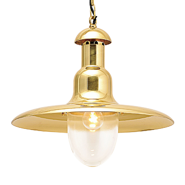 シェード付き真鍮ペンダントライト白熱照明、700382