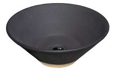 IBUSHI黒釉　陶器の水鉢