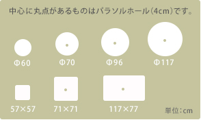 テーブルのバリエーション