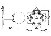 45Ф手摺の直付けブラケット図面