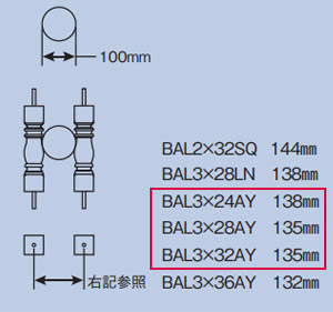 fyponバラスター手摺子BAL3×24の図面
