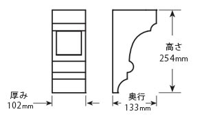 fypon装飾ブラケットBKT5×10の図面