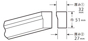 fyponモールディングMLDWM12-51の図面