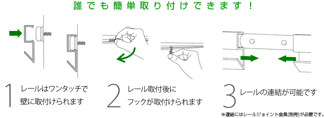 簡単に取り付けられます！