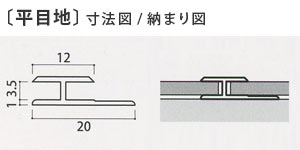 平目地の寸法図と納まり図