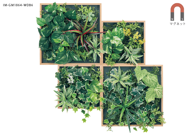 マグネットのフェイクグリーン3連タイプGM1864