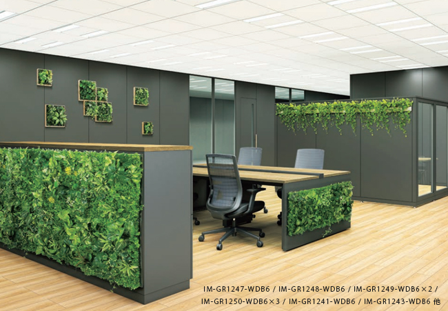 マグネットフェイクグリーンの装飾例