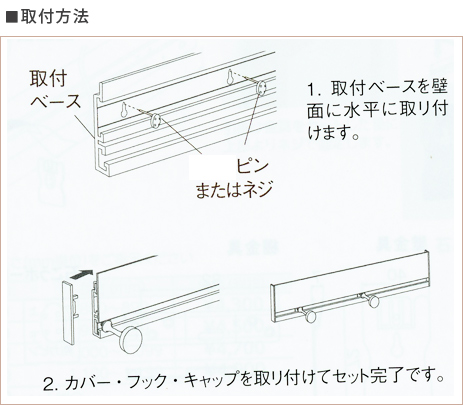 ハンギングレールの取付方法