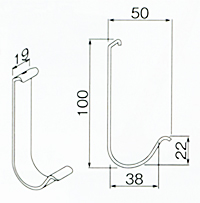 J型フックの図面