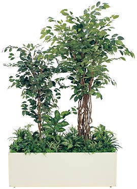鉢植え風の人工樹木プランター、GR5033