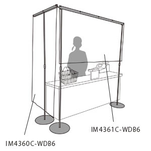 新型コロナウイルス感染症の飛沫対策、フロアパーテーションの組み合わせ例