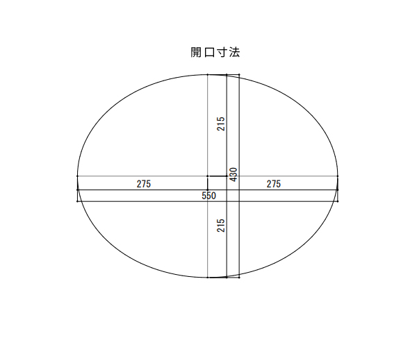 埋め込み型洗面ボウルHCL-1140(3穴4インチ)の開口寸法