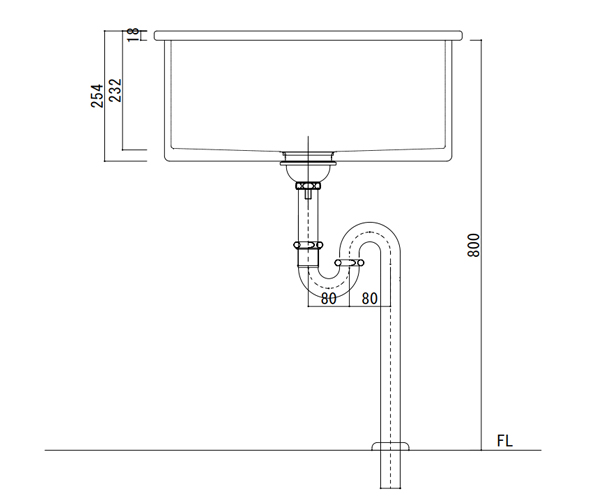 大型洗面ボウルHCL-1150の図面