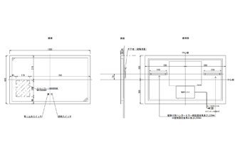 スクエアミラーの図面