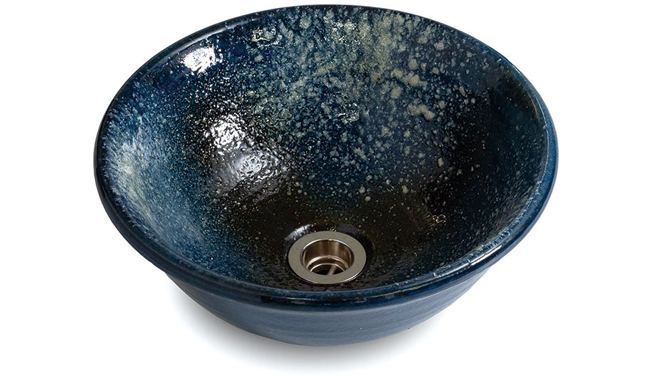 日本製の洗面ボウル | 信楽焼手洗い鉢 | 031-305 濃藍 | アイエム