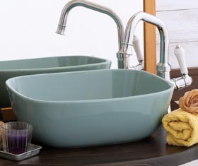 コンパクト手洗い器Mugsレクタングルのアクア