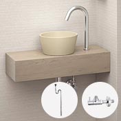 玄関洗面におすすめの手洗いカウンターセット、LSM6S-NE、床排水・壁給水