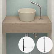 電気温水器の玄関洗面、LSM6S-NE、壁排水と床給水