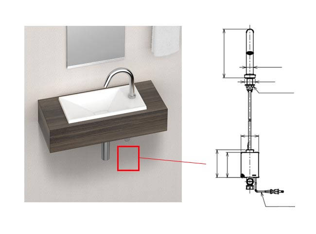 玄関洗面手洗い器セット、自動水栓RW202-set03