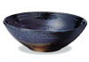 信楽焼の手洗い鉢、青ビードロ砂付き（幅380mm）、A040-02