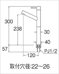 単水栓02の図面