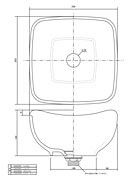 Sスクエア、クレヨン洗面ボウル図面アイコン