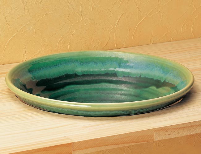 磁器製洗面ボウル、織部の埋め込み型