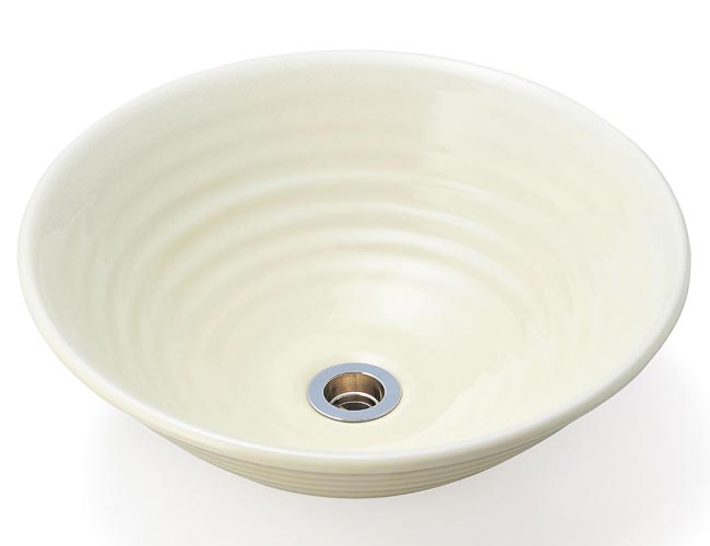 手洗いボウル、黄地白吹き