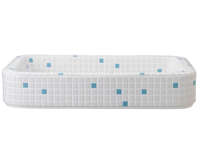 タイル手洗い器 オリジン レクタングル シエル A-270の側面