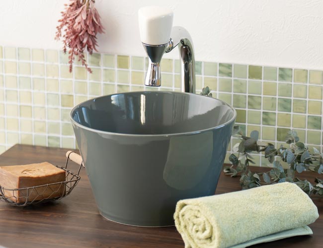 バケツ型コンパクト手洗い器、Cuboアッシュ