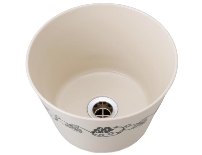 かわいいコンパクト手洗い器Cuboぶどうの側面