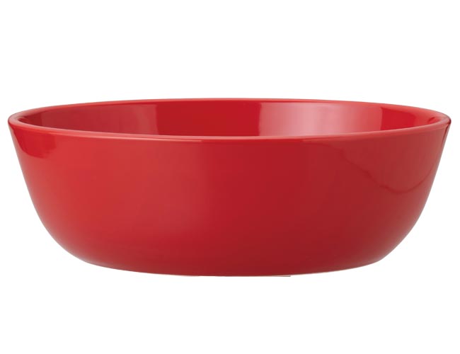 磁器製手洗い器Mugsレッド、A-321の側面