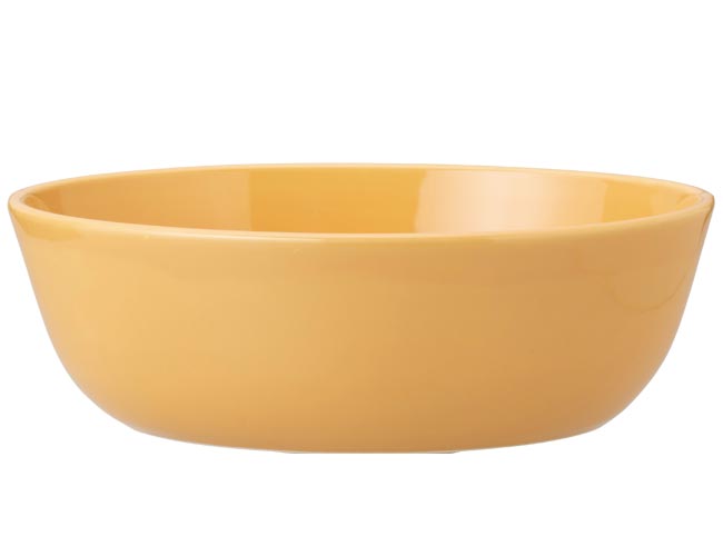 磁器製 手洗いボウル Mugs イエローの側面