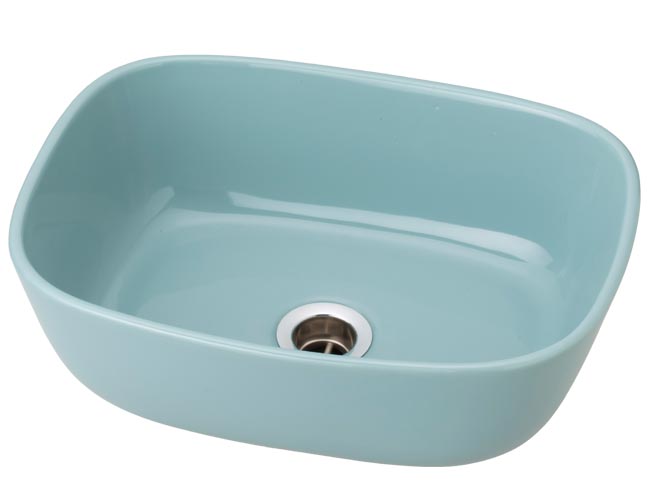 磁器製 手洗いボウル Mugs レクタングル アクア A-332
