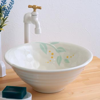 単水栓MC-022と洗面ボウル