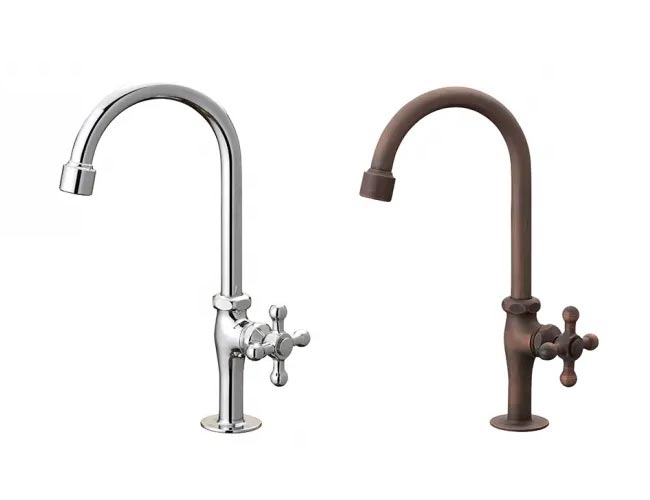 単水栓グースネック型サイドハンドル式