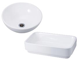 ホワイト磁器製洗面ボウルと手洗器