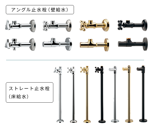 アングル止水栓とストレート止水栓
