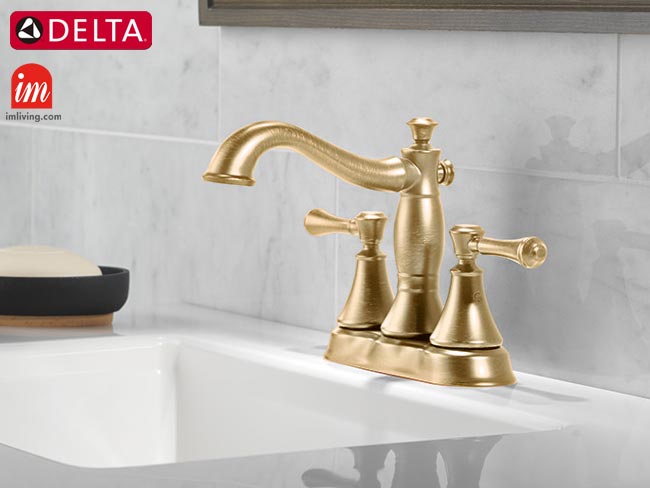 DELTA2ハンドル洗面用混合水栓cassidyシャンパンブロンズ色