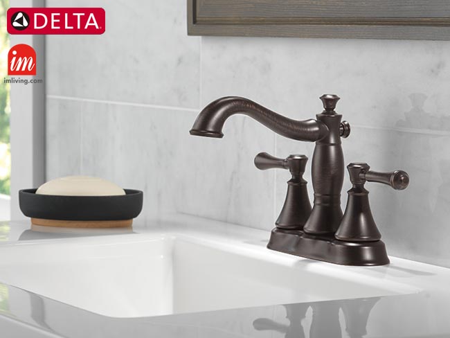 DELTA2ハンドル洗面用混合水栓cassidyヴェネチアンブロンズ色イメージ写真