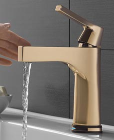 デルタ水栓タッチレス、Zuraシャンパンブロンズ