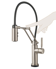 DELTA キッチン用タッチ式シャワー混合水栓（プルダウンシャワー式） BRIZO ソルナ　アーティキュラティング　タッチ（ステンレス）