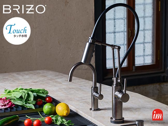BRIZO キッチン用タッチ式混合水栓 Odin ルクゼスチール、デルタ水栓正規品