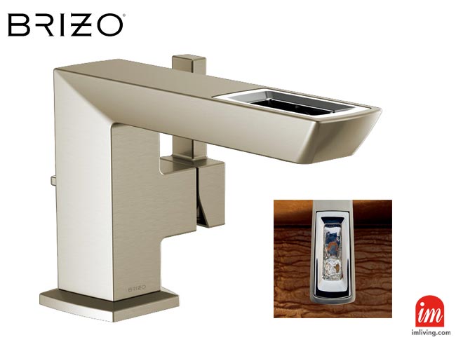 BRIZO ヴェッティス（VETTIS）洗面用シングルレバー混合水栓 65086LF ルクゼニッケル/クロームの本体全体、デルタ水栓正規品
