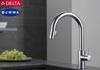 DELTAキッチン用混合水栓 トリンシック アークティックステンレス、シャワー水栓