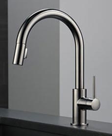 キッチン用水栓トリンシック、ブラックステンレス色