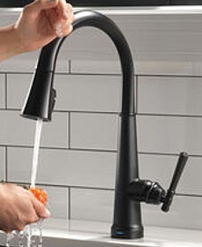 デルタ正規品、タッチ式キッチン用水栓エメリン、マットブラック色