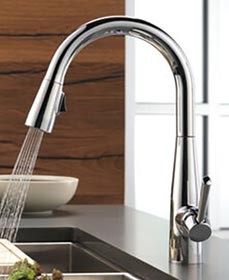 キッチン用水栓エッサ、クローム色